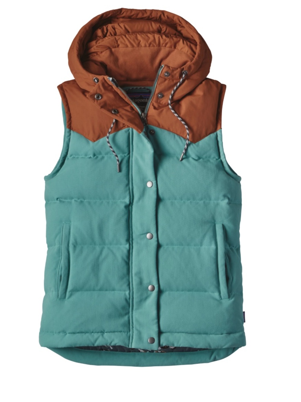 Patagonia vest Teal & Orange Hooded Puffer Vest s